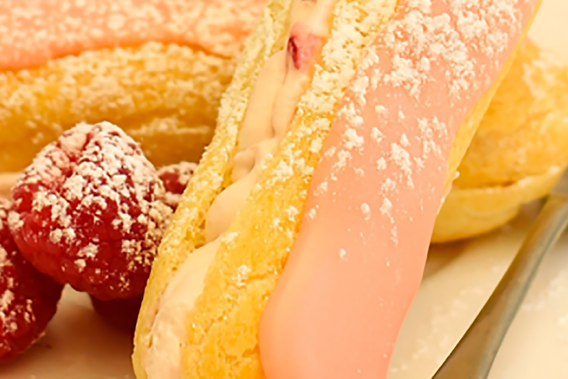 Raspberry and White Chocolate Éclairs