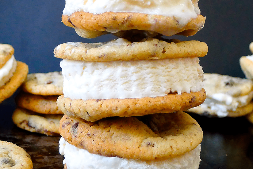 Chocolate Chip and Ice Cream Cookie Sandwich