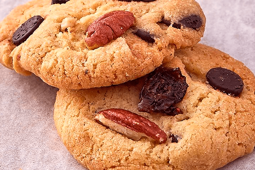 SASKO Dark Chocolate, Cranberry, and Pecan Cookies